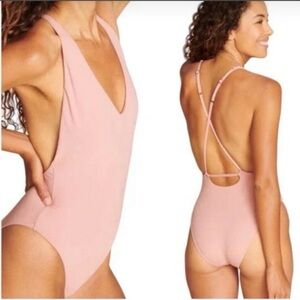 NWT ANDIE X CLAIRE the straddie Pink lily dusty rose One-Piece Swimsuit XL